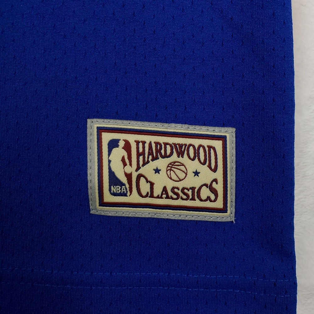 Purple Brand Warriors Mitchell & Ness NBA XL XLarge Jersey Shirt Blue Yellow NWT - Picture 4 of 8